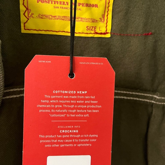 NEW Levi’s Oversized Red Cotton hemp Green denim chore coat - Picture 8 of 16